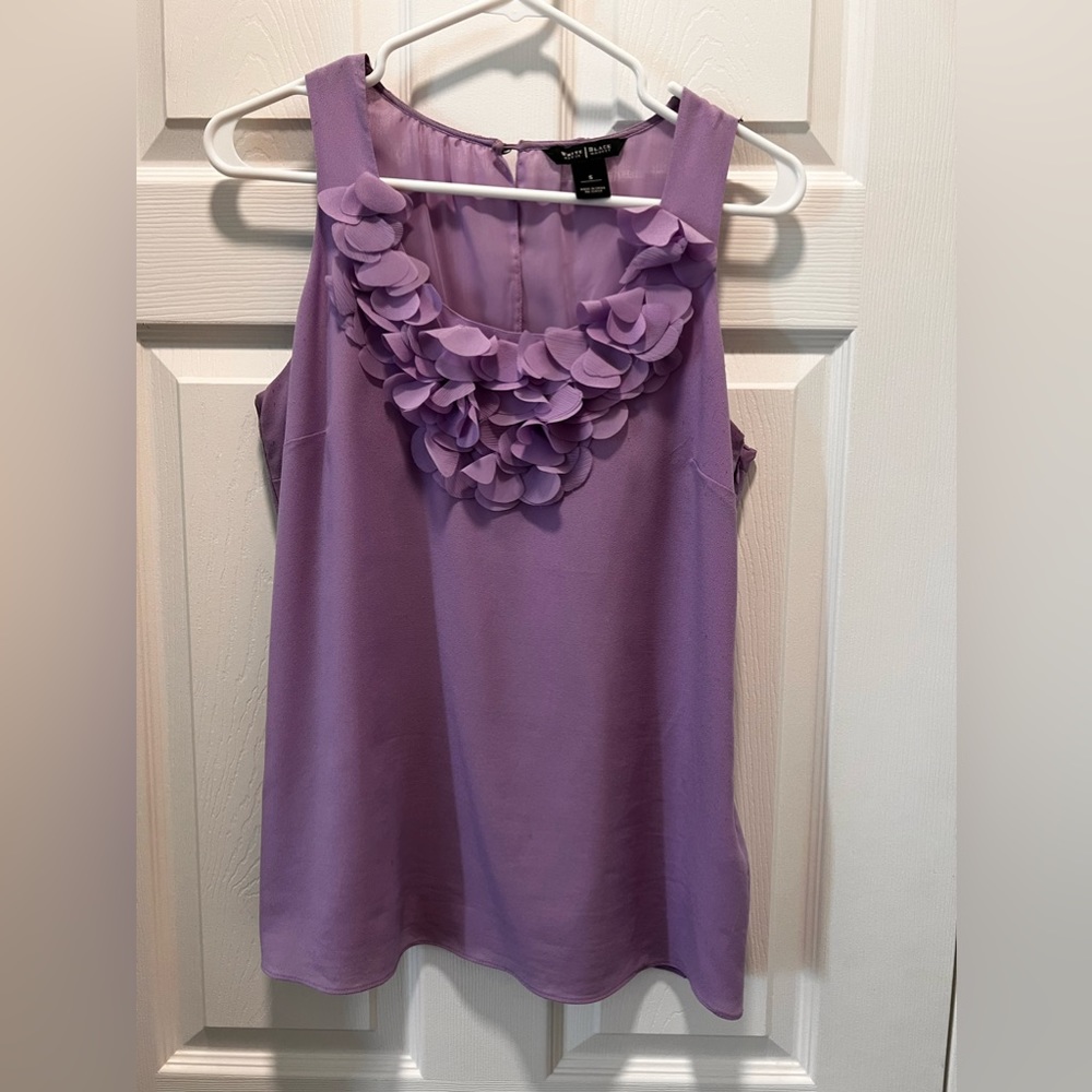 White House, Black Market sleeveless purple blouse, size small